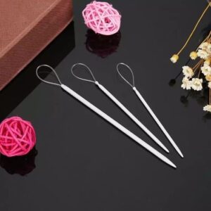 Knitting sewing needles with flexible eye 3 pieces