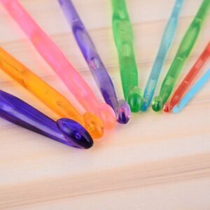 COLORED CROCHET NEEDLE SET IN NUMBERS 3-4-5-6-7-8-9-10-12